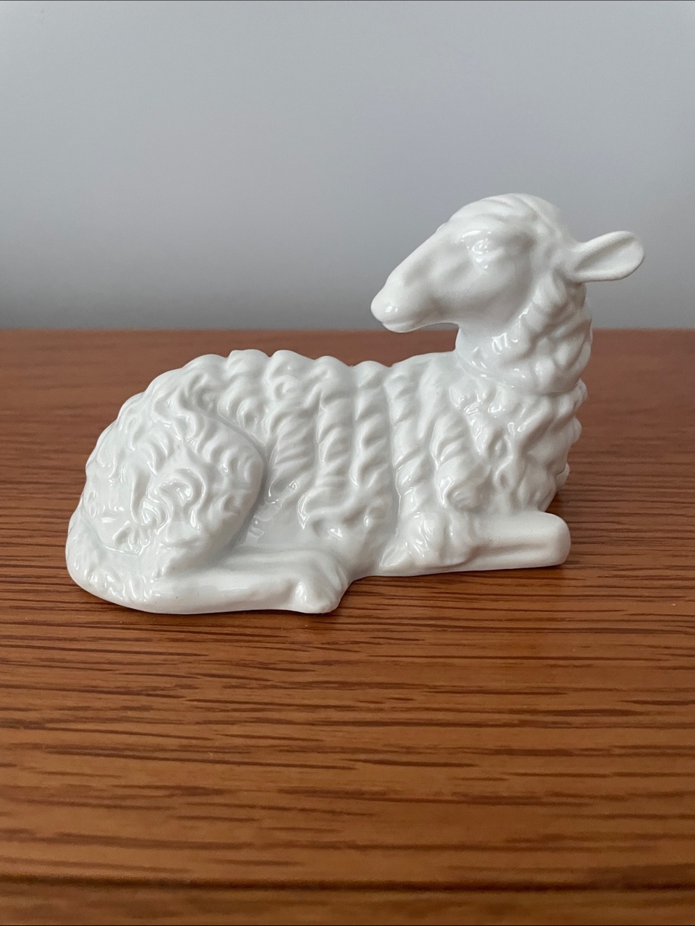 White Ceramic Nativity Lamb Figurine - Schmid Santini 1987